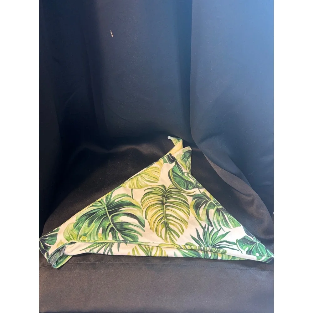 Tropical Monstera Leaf Print Knot Headband Green White Botanical Hair Accessory